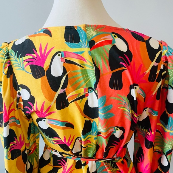Farm Rio Toucan Wrap Blouse RARE - Picture 8 of 9